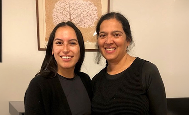 Sir Hēnare Ngata's great-granddaughter Venus Taare is with Dr Mohini Vidwans.
