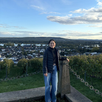 Jenny Chen at top of Geisenheim