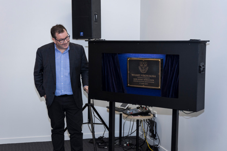 Whare Hakinakina was unveiled by Hon Grant Robertson on 17 June 2021 